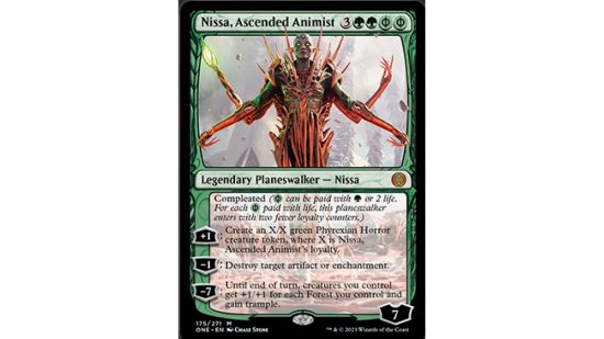 MTG Phyrexia planeswalker - compleated Nissa card. Nissa Ascended Animist