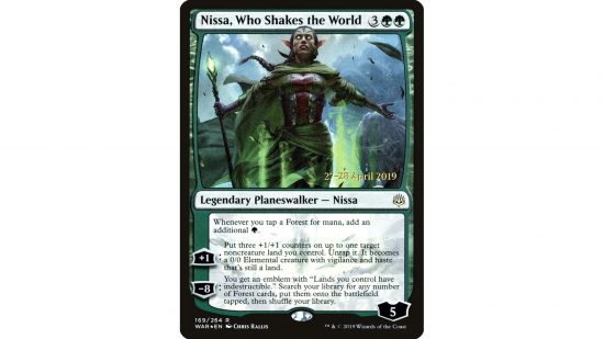 MTG Phyrexia planeswalker - the card Nissa, Who Shakes the World