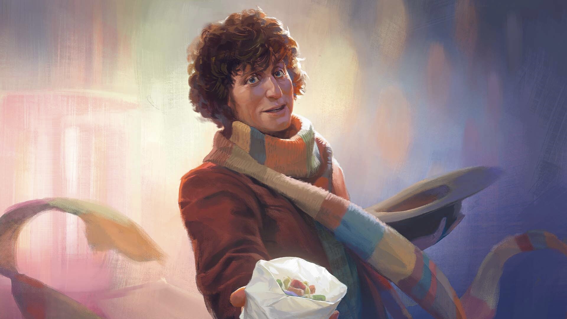 Magic: The Gathering Universes Beyond: The Doctor holding out a bag of jellybeans.