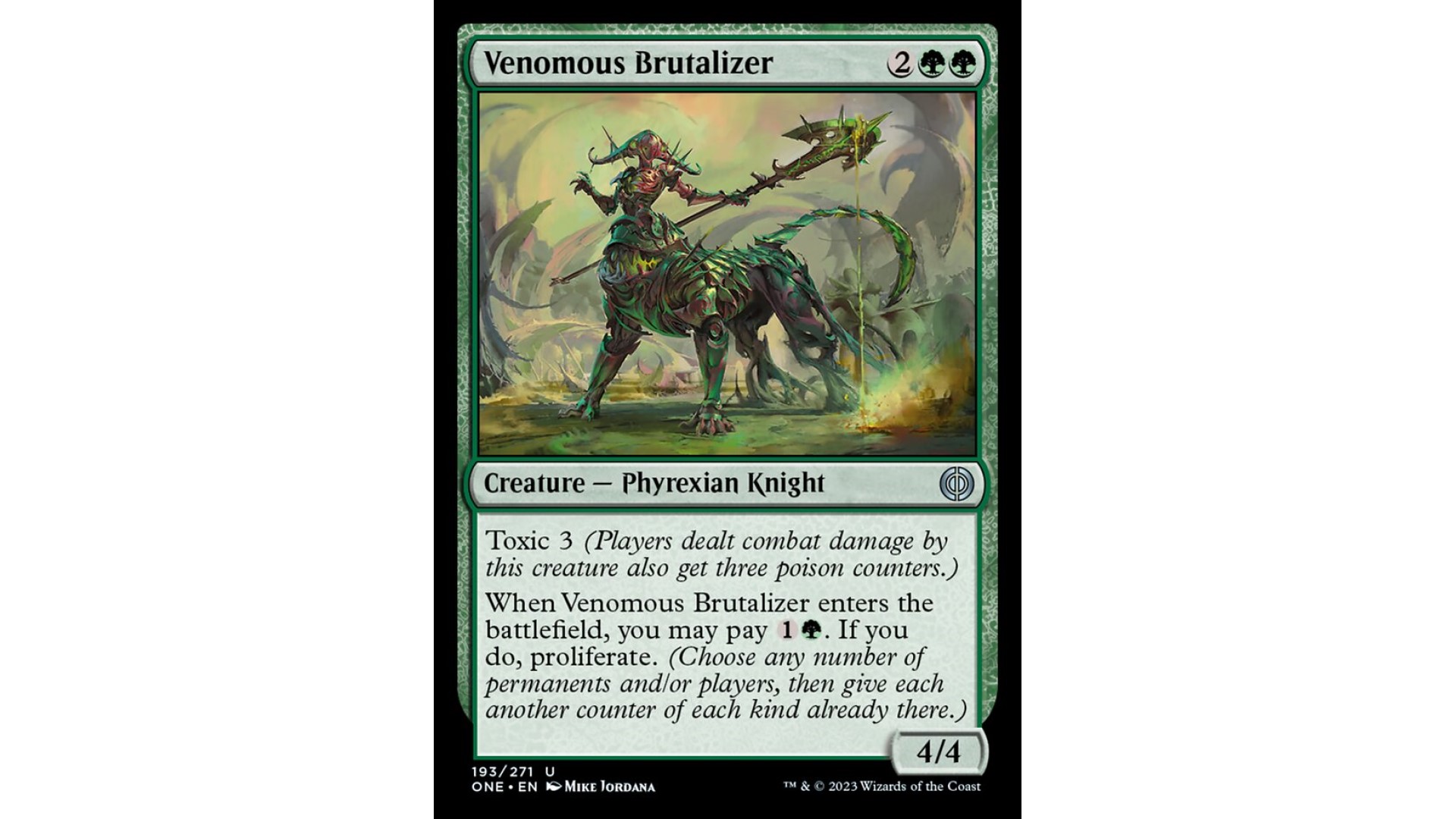 MTG Phyrexia All Will Be One card venomous brutalizer