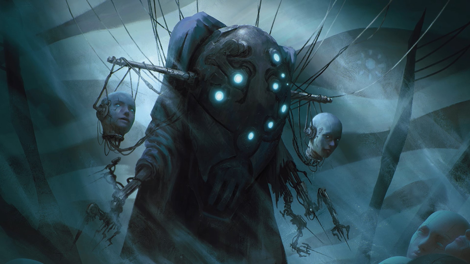MTG Phyrexia All Will Be One - artwork of a phyrexian monstrosity carrying manikin heads