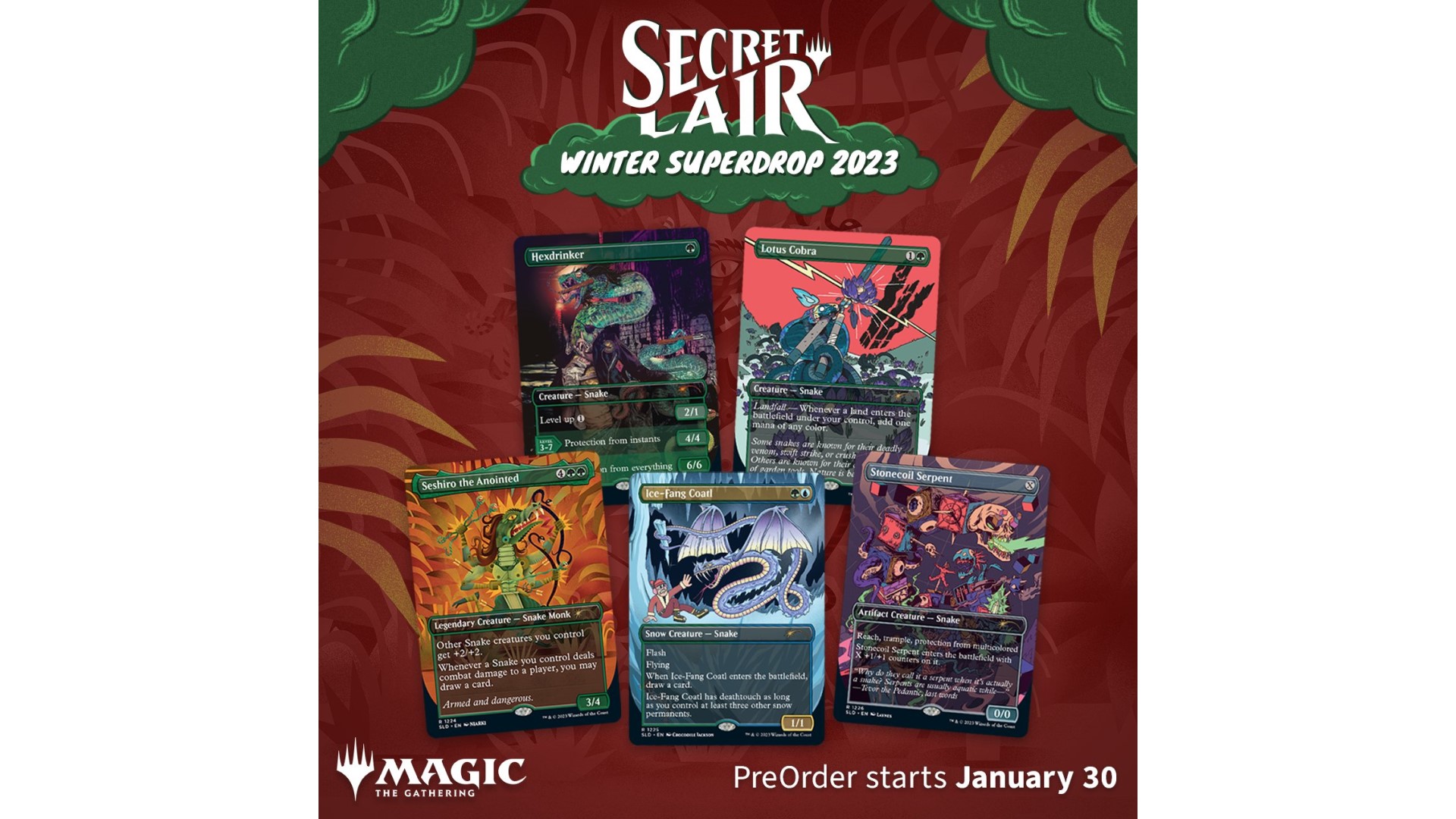MTG Secret Lair drop has snakes, 90s glitter, and anime fashion 