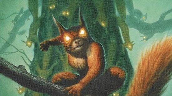 MTG squirrels - a load of squirrels with glowing yellow eyes