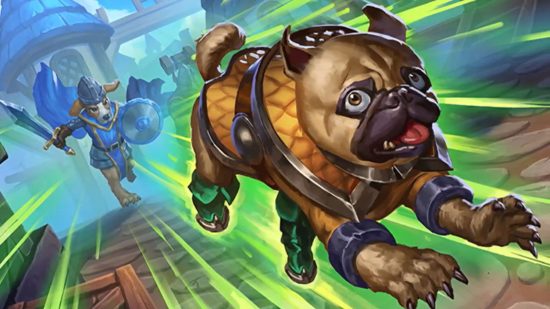 Realms of Pugmire Kickstarter launch - Onyx Path Publishing art of a pug being chased by dog guards