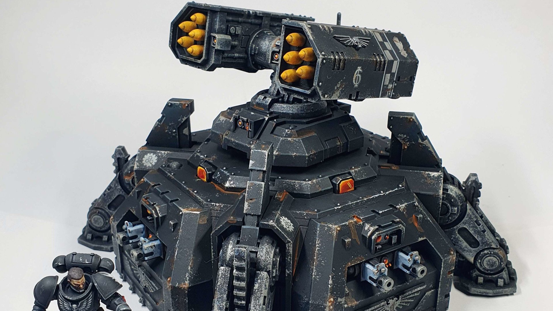 Warhammer 40k Iron Hands hammerfall bunker - an automated defence emplacement and SAM site, painted by Gonders