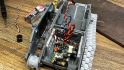 Warhammer 40k Space Marine tank remote control - photo of a converted Razorback by Brent Goudie - partially constructed, with electronic components fitted