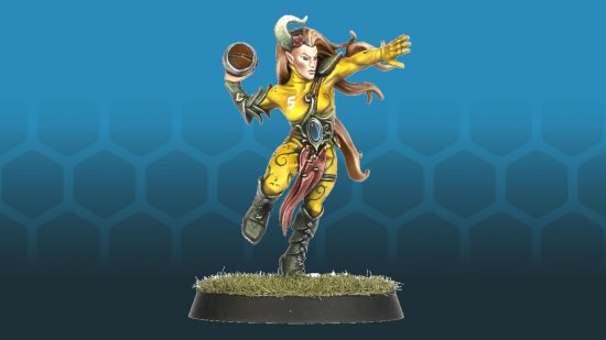 Blood Bowl drone hunting volunteer is a Blood Bowl fan - elven union player, product photograph by Games Workshop