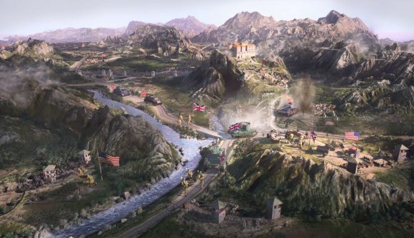 A screenshot of the campaign map in Company of Heroes 3