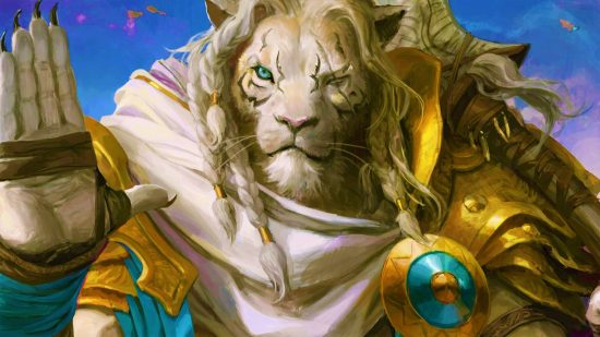 DnD Ardling axed - Wizards of the Coast art of Ajani, a humanoid with a lion head from Magic: The Gathering
