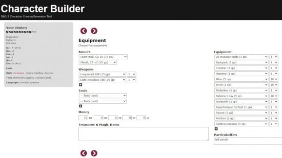 DnD character creator guide - user screenshot showing the stat selection interface on the Aidedd Character Builder