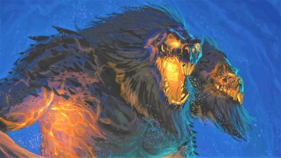 DnD Kobold Press RPG playtest - Wizards of the Coast art of Demogorgon, the two-headed demon