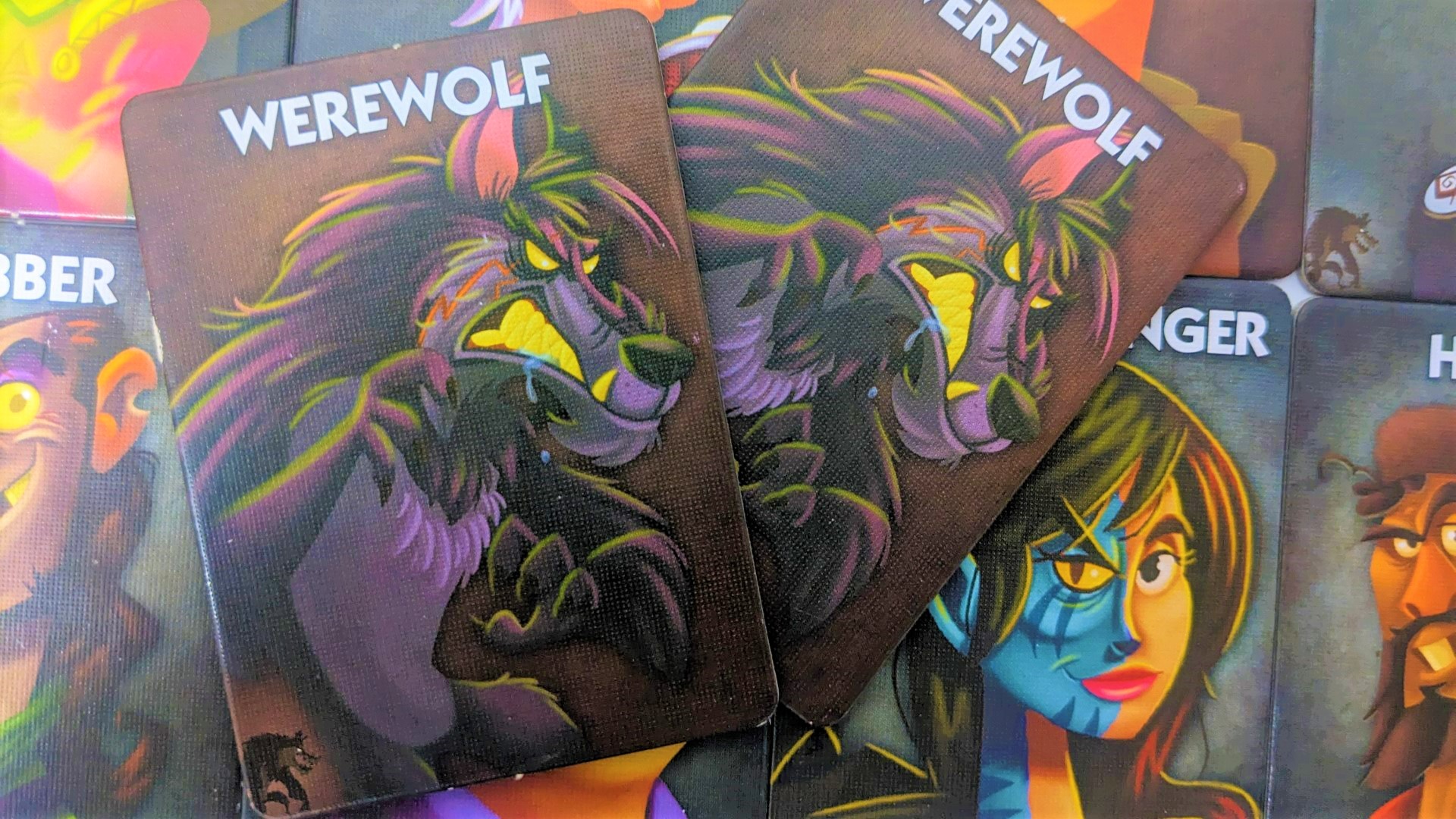 Werewolf cards from One Night Ultimate Werewolf, one of the best gateway games