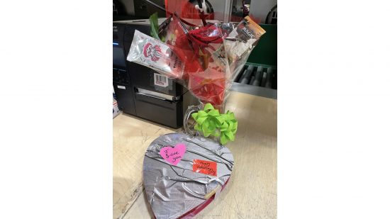 MTG Valentines Day flowers with card packs in the bouquet