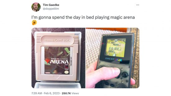 MTG 90s videogames - tweet by Tim Gaedke