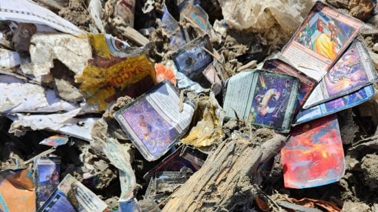 MTG cards in a landfill