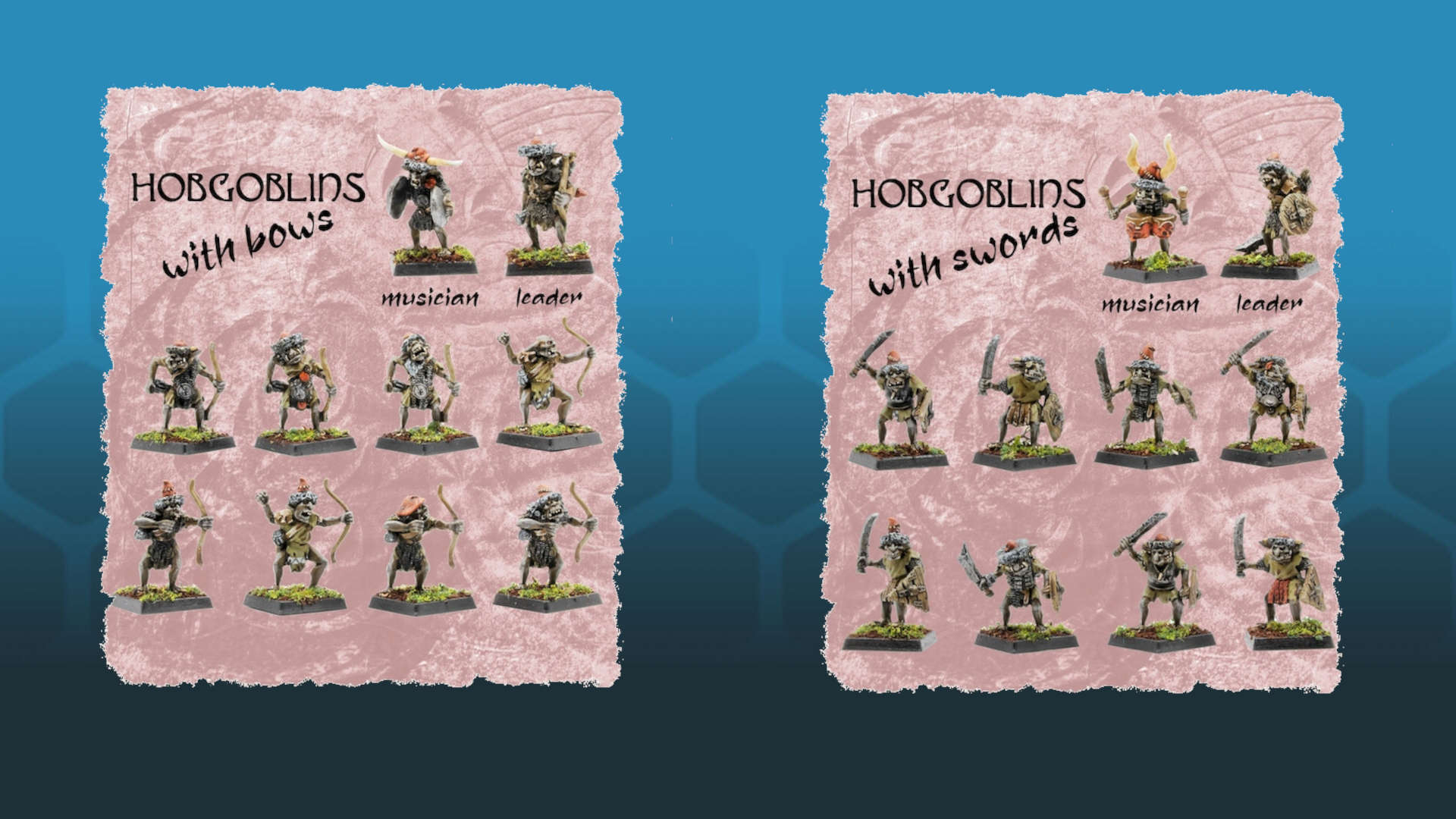 80s Warhammer inspired hobgoblin kickstarter by Oakbound Studio - two details pages of individual miniatures