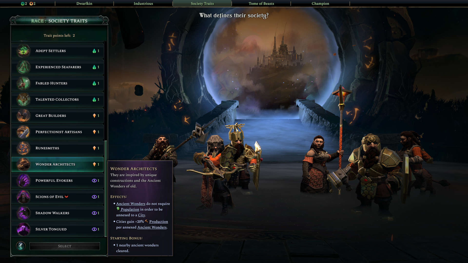 Age of Wonders 4 preview - screenshot of the race customisation screen