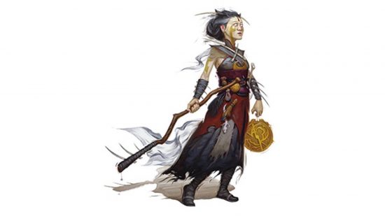 DnD Eldritch Invocations 5e guide - Wizards of the Coast artwork showing a Warlock character with a staff and cloak