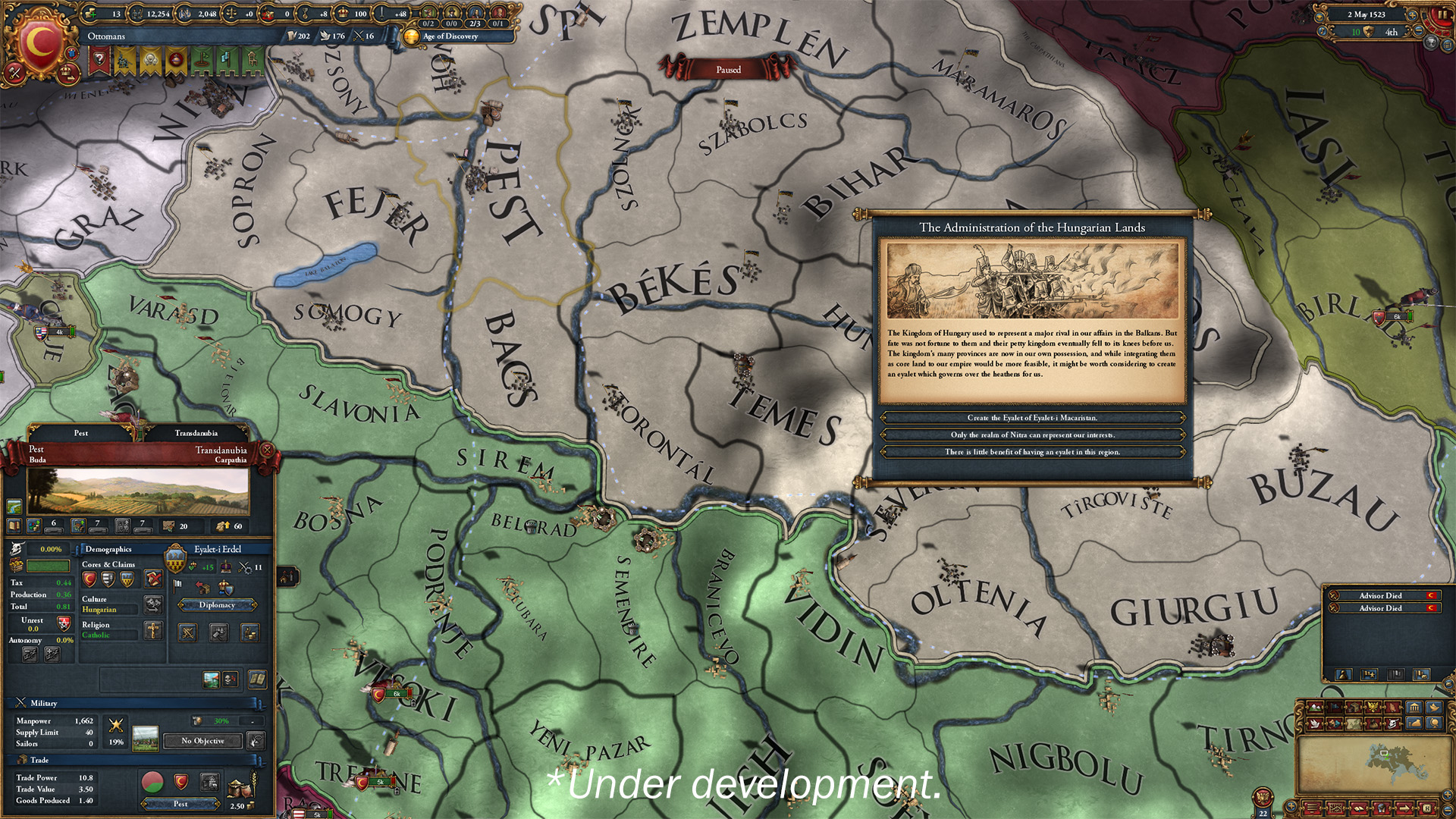 Europe Universalis 4 Domination DLC - gameplay screenshot from an Ottoman campaign