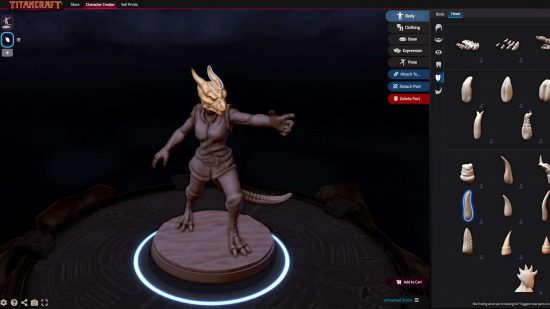Screenshot of the character creator in TitanCraft