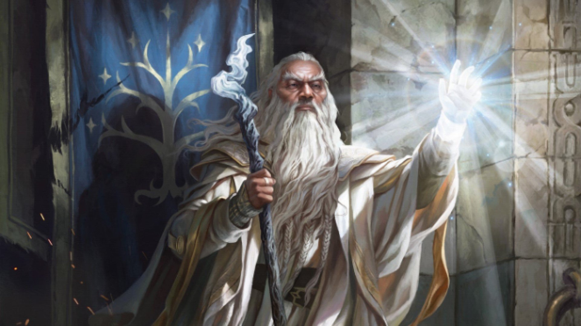 MTG Lord of the Rings artwork of Gandalf the White
