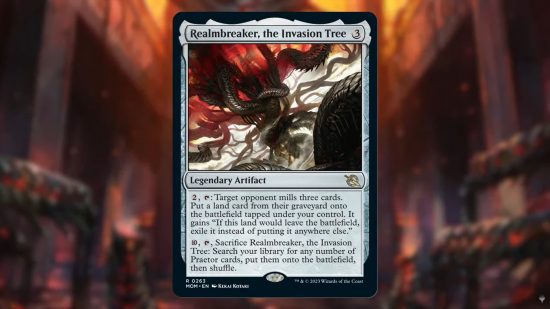 MTG March of the Machine release date - The MTG card Realmbreaker, the Invasion Tree