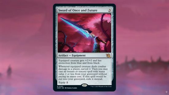 MTG March of the Machine release date - The MTG card Sword of Once and Future