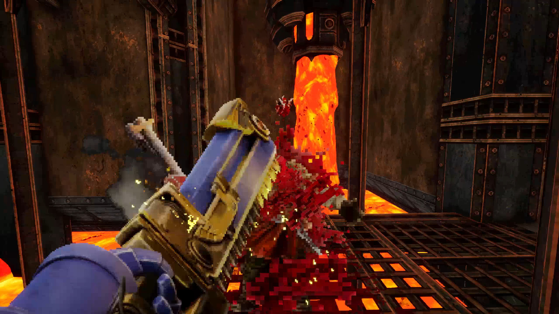 Warhammer 40k Boltgun release date, screenshot by Auroch Digital - FPS game, swinging a chainsword