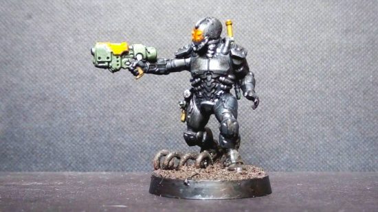 Warhammer 40k Kill Team ACOLYTE fan supplement - converted assassin figure made from a Van Saar, painted by Bob MacNicol