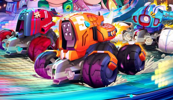 Warhammer 40k rival Infinity gets a kart racer - cover art for REM racers by Corvus belli, a cute, brightly coloured remote controlled drone