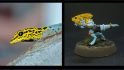 Warhammer Blood Bowl Lizardmen team painted by Immaterial Creations to look like real lizards - Dwarf Leopard Gecko