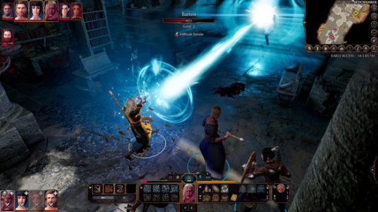 Screenshot from Baldurs Gate 3 early access - wizard unleashes a blast of light