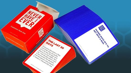 Cards from Never Have I Ever, one of the best drinking games