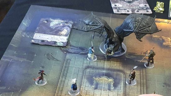 DnD Onslaught starter set review - midway through a dragon-hunting game