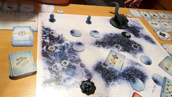 Monster Hunter World Iceborne board game preview - a hunt begins against a Barioth