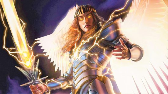 MTG March of the Machine Alchemy - Wizards of the Coast art of the angel Elspeth