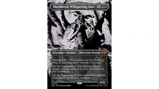MTG March of the Machine card Sheoldred Whispering One
