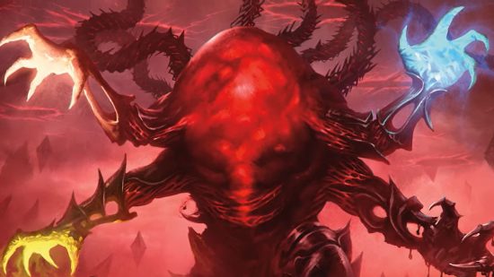 MTG Mark Rosewater - March of the Machine artwork showing an evil compleated Omnath