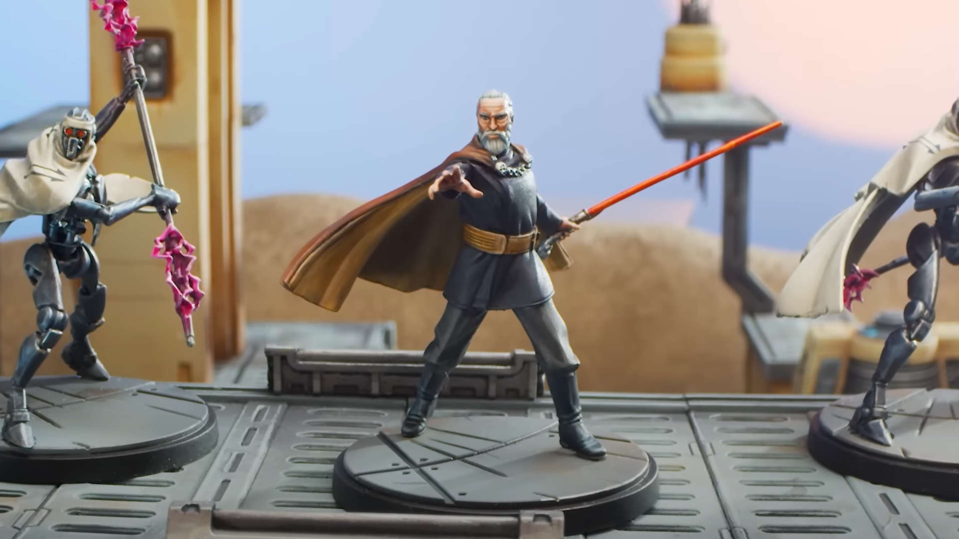 Star Wars Shatterpoint - models by Atomic Mass Games of Count Dooku and allies
