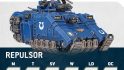 Warhammer 40k 10th edition boosts vehicle tougness - Games Workshop photo and statline for a Repulsor