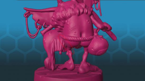 Former Warhammer TV presenter Louise Sugden is creating goblins - 3d sculpt of one of her goblins, rear aspect, showing its weirdly flat and high butt