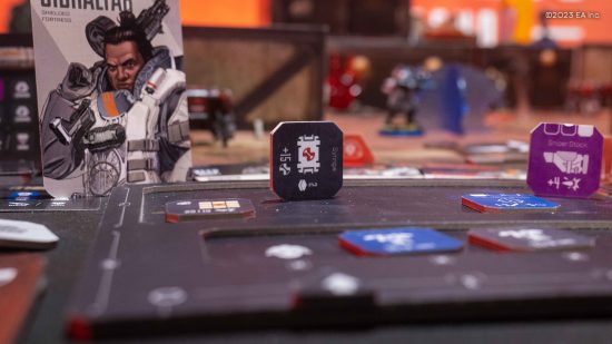 Apex Legends board game tokens, cards, and minis