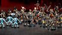 Best Warhammer board games guide - Games Workshop sales image showing the painted enemy miniatures from Warhammer Quest Blackstone Fortress, including Chaos Space Marines and beastmen