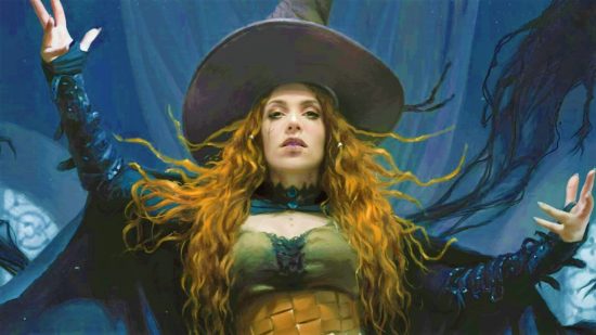 DnD Wizard playtest nerf - Wizards of the Coast art of Tasha the witch