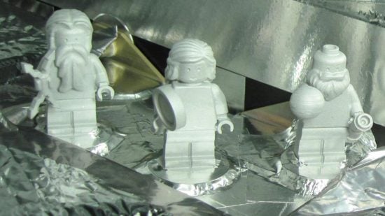 Rarest Lego Minifigures - White Lego Minifigures depicting Greek gods, being sent to Jupiter by NASA.