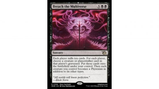 Magic: The Gathering: The MTG card Breach the Multiverse.