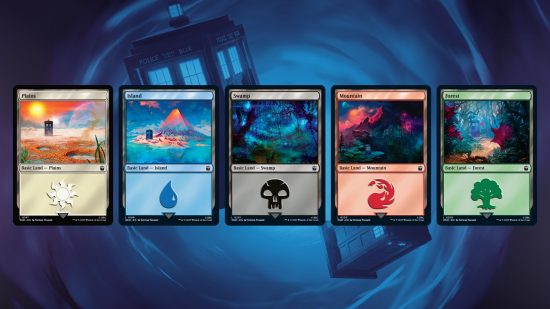 MTG Doctor Who release date - MTG lands featuring the TARDIS