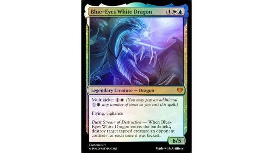 MTG Yugioh card Blue Eyes White Dragon