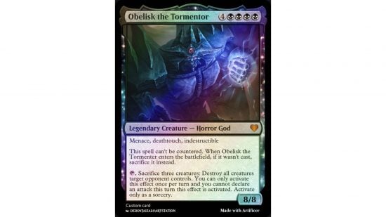 MTG Yugioh card for Obelisk the Tormentor