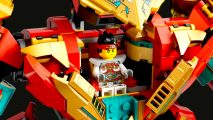 New Lego sets guide - LEGO company official sales photo showing a close up of the minifigure pilot in the Monkey King Ultra Mech lego set